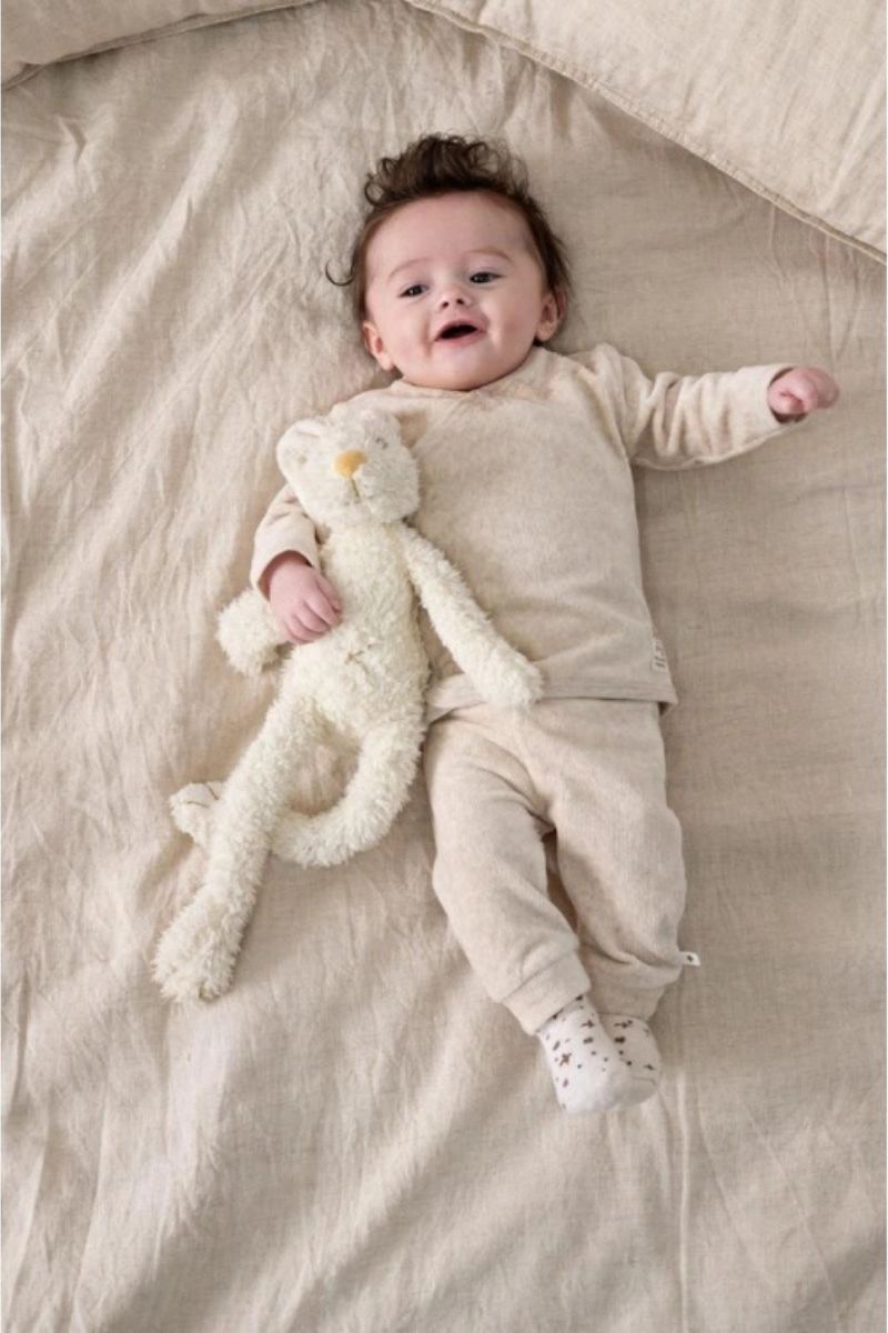 The Cuddle Company Feetje overslagshirt van velours rib, taupe melange